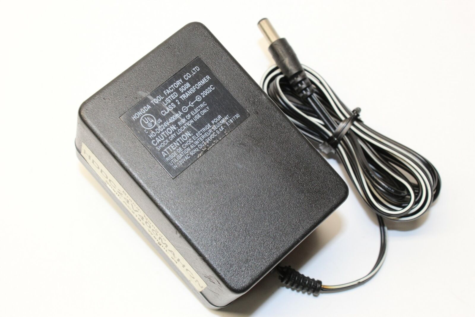 Hongda HD-DC24V-400MA Class 2 Transformer 24VDC 0.4A Adapter Power Supply